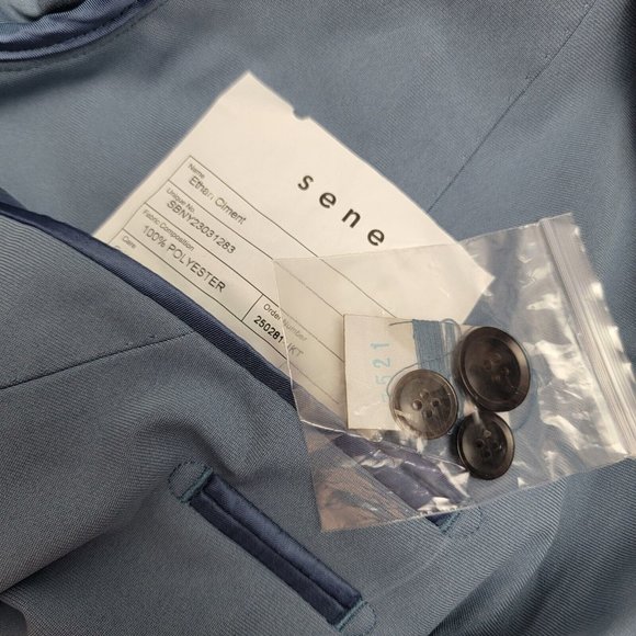 Sene Soho Flex Tech Sport Coat Unstructured Blazer Jacket Blue Custom 42 Chest - Picture 3 of 3